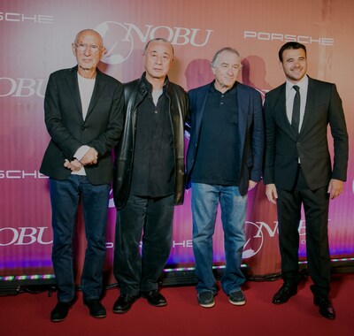 從左到右：Meir Teper、Nobu Matsuhisa、羅伯特·德尼羅和 Emin Agalarov