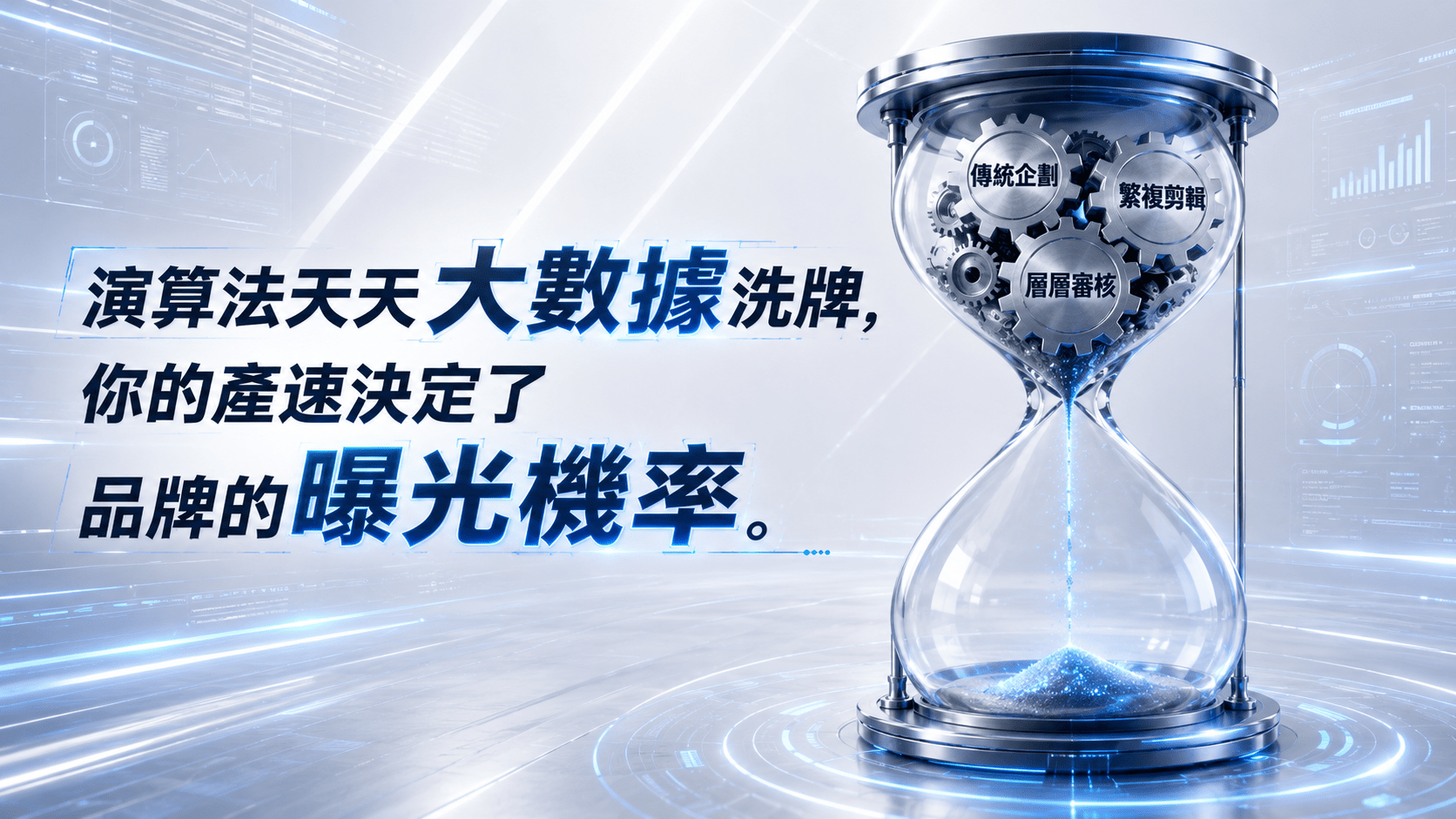 演算法天天大數據洗牌，你的產速決定了品牌的曝光機率。